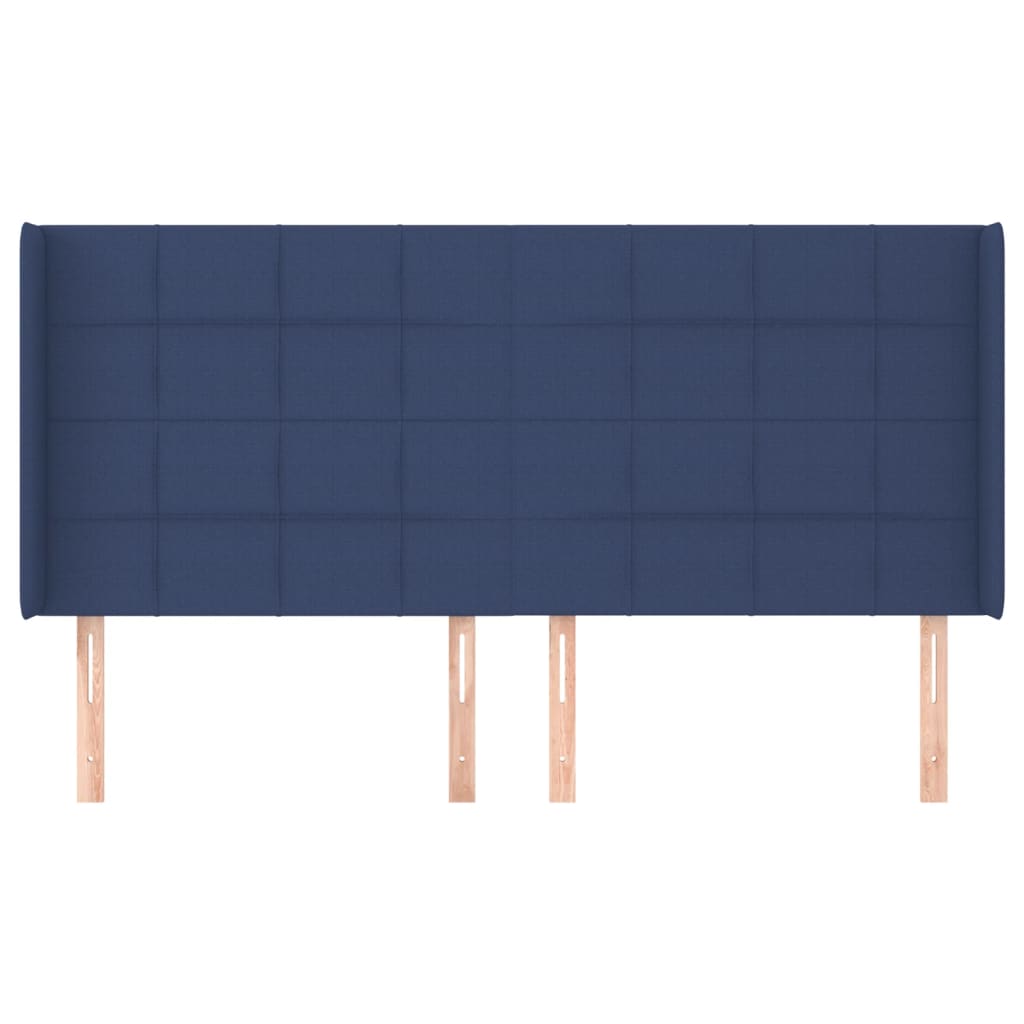Uzglavlje s ušima plavo 203x16x118/128 cm od tkanine