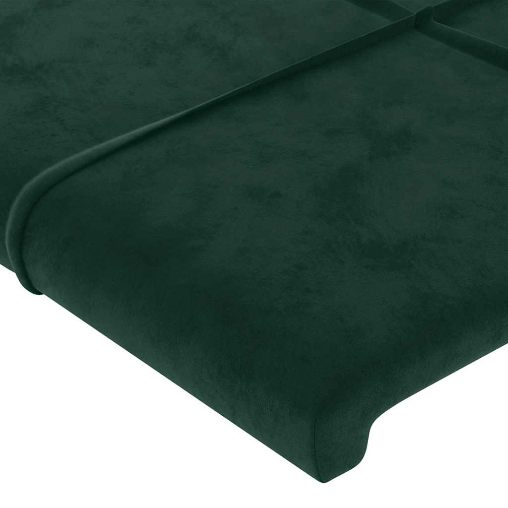 Uzglavlje s ušima tamnozeleno 83x16x118/128 cm baršunasto