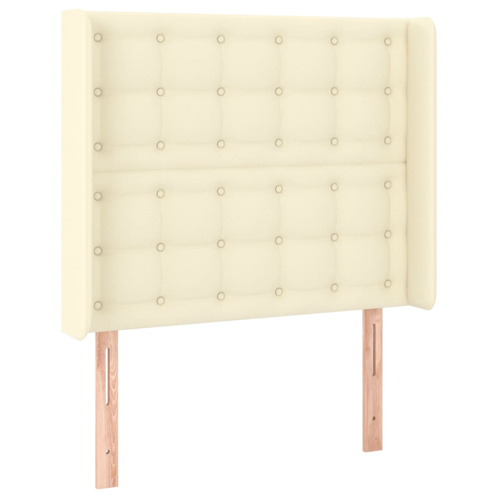 Uzglavlje s ušima krem 83x16x118/128 cm od umjetne kože