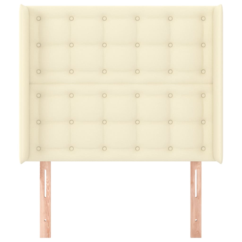 Uzglavlje s ušima krem 83x16x118/128 cm od umjetne kože