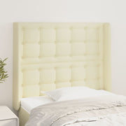 Uzglavlje s ušima krem 83x16x118/128 cm od umjetne kože