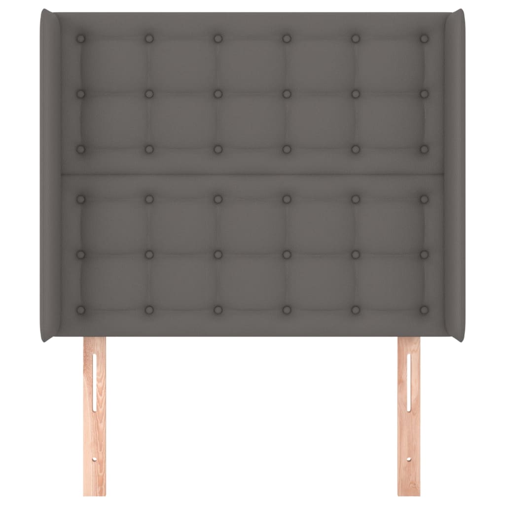 Uzglavlje s ušima sivo 83x16x118/128 cm od umjetne kože