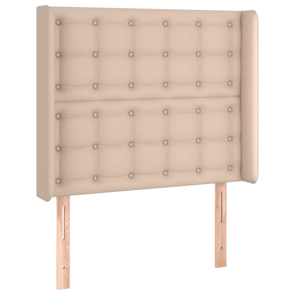 Uzglavlje s ušima boja cappuccina 93x16x118/128 cm umjetna koža