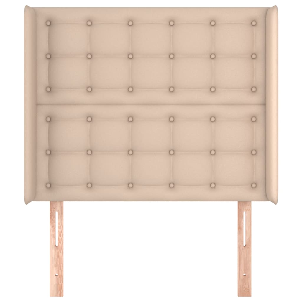 Uzglavlje s ušima boja cappuccina 93x16x118/128 cm umjetna koža