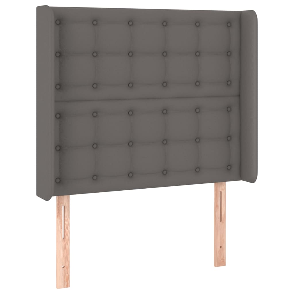 Uzglavlje s ušima sivo 103x16x118/128 cm od umjetne kože
