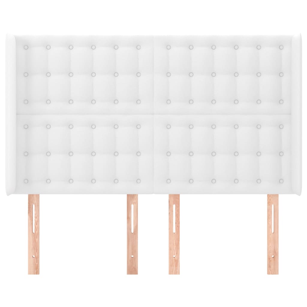 Uzglavlje s ušima bijelo 147x16x118/128 cm od umjetne kože