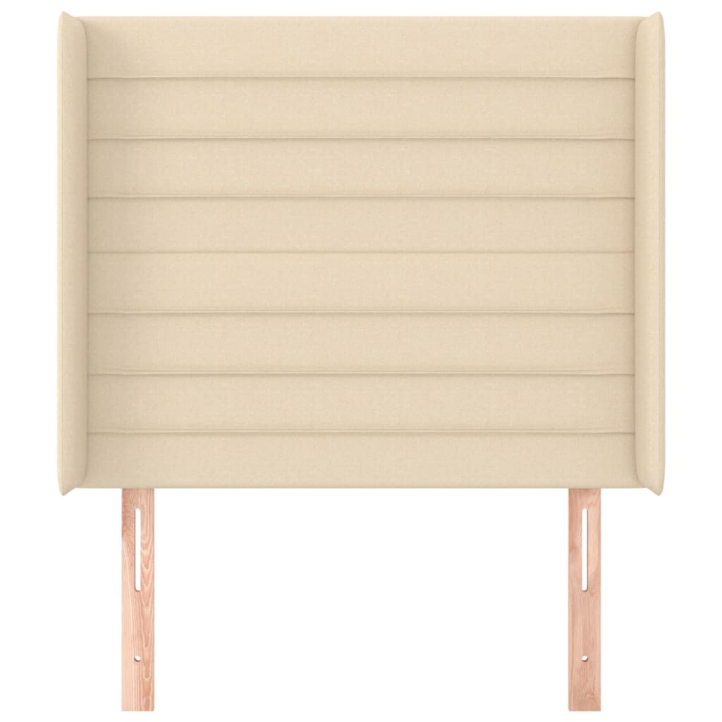 Uzglavlje s ušima krem 93x16x118/128 cm od tkanine