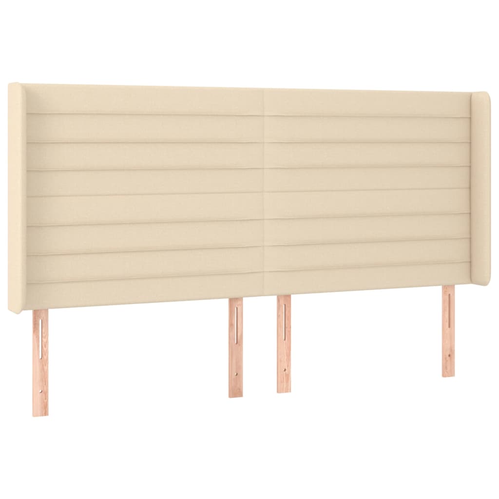 Uzglavlje s ušima krem 203x16x118/128 cm od tkanine