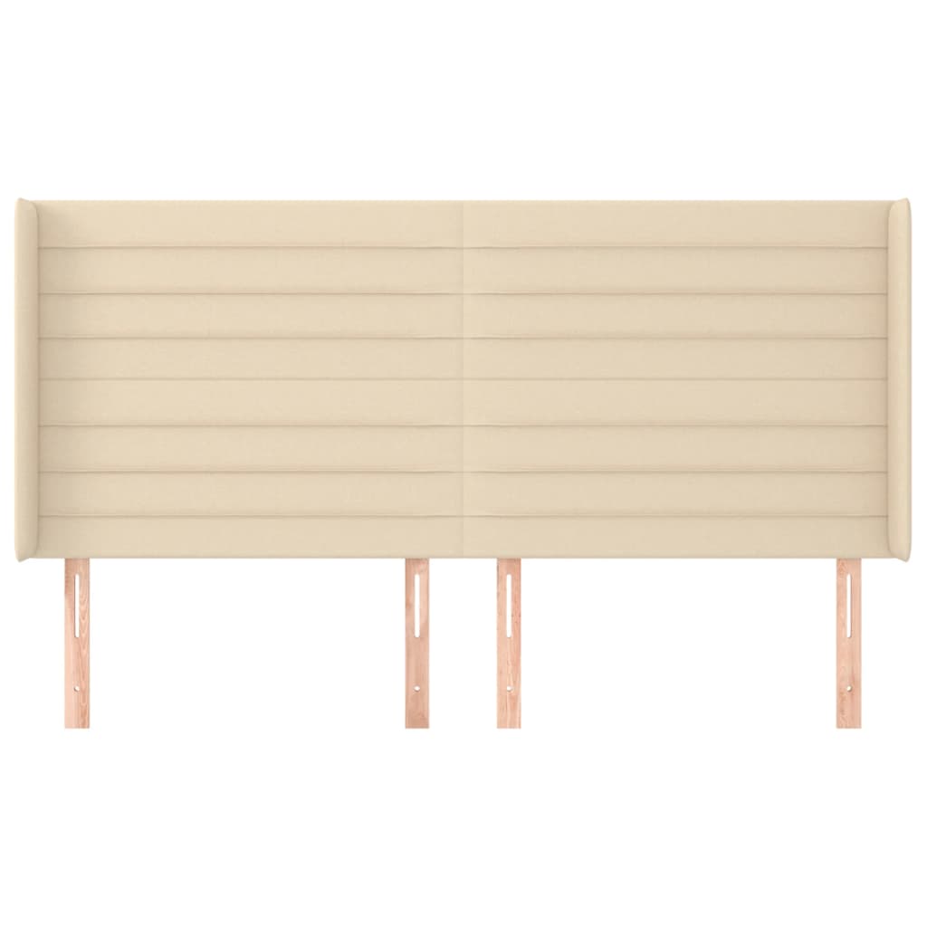 Uzglavlje s ušima krem 203x16x118/128 cm od tkanine