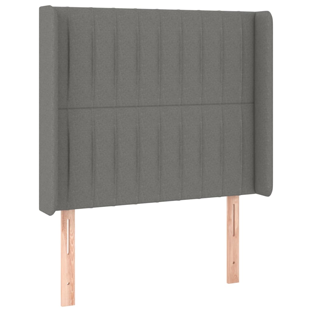 Uzglavlje s ušima tamnosivo 83x16x118/128 cm od tkanine