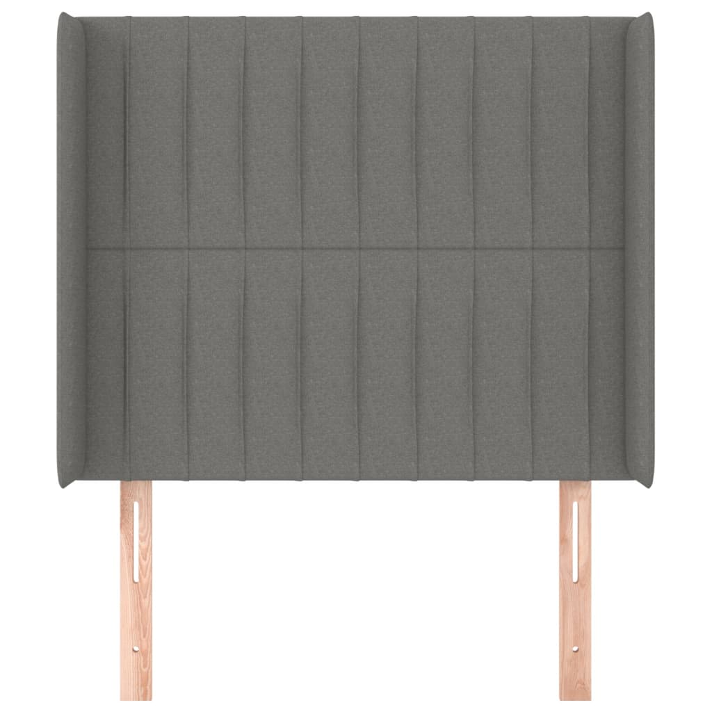 Uzglavlje s ušima tamnosivo 83x16x118/128 cm od tkanine