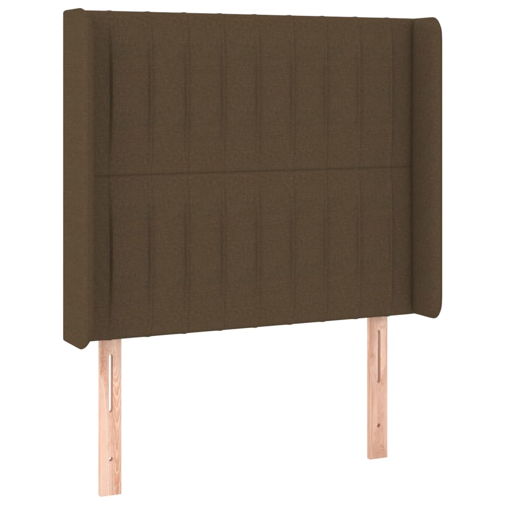 Uzglavlje s ušima tamnosmeđe 83x16x118/128 cm od tkanine