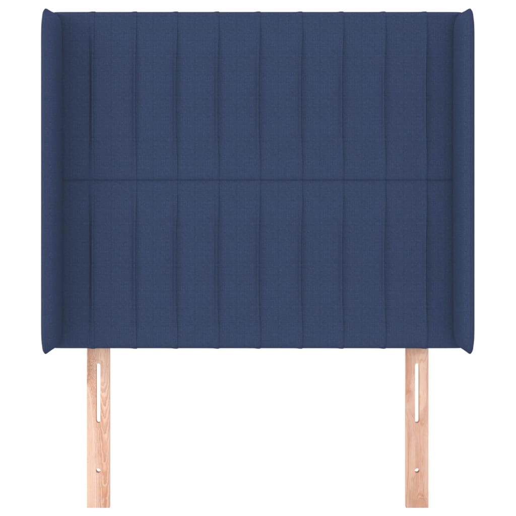 Uzglavlje s ušima plavo 83x16x118/128 cm od tkanine