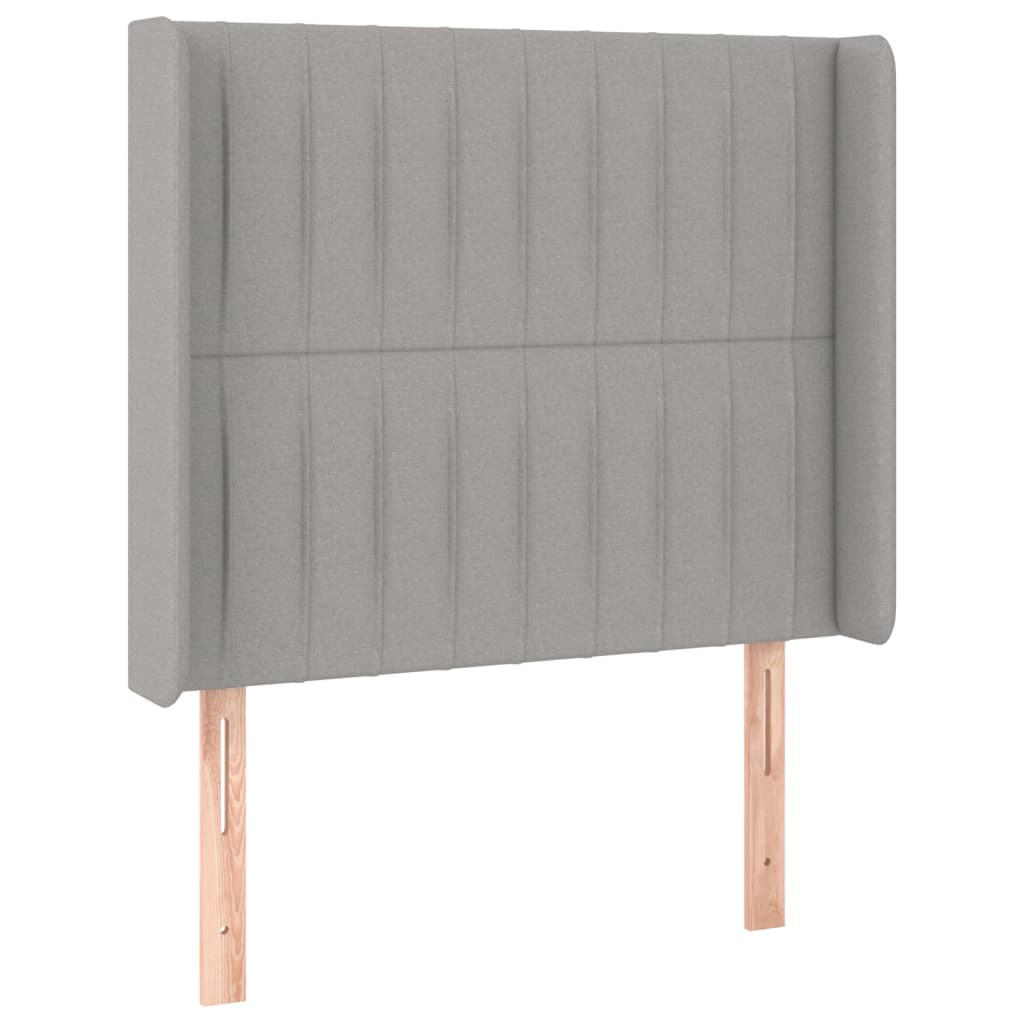 Uzglavlje s ušima svjetlosivo 93x16x118/128 cm od tkanine