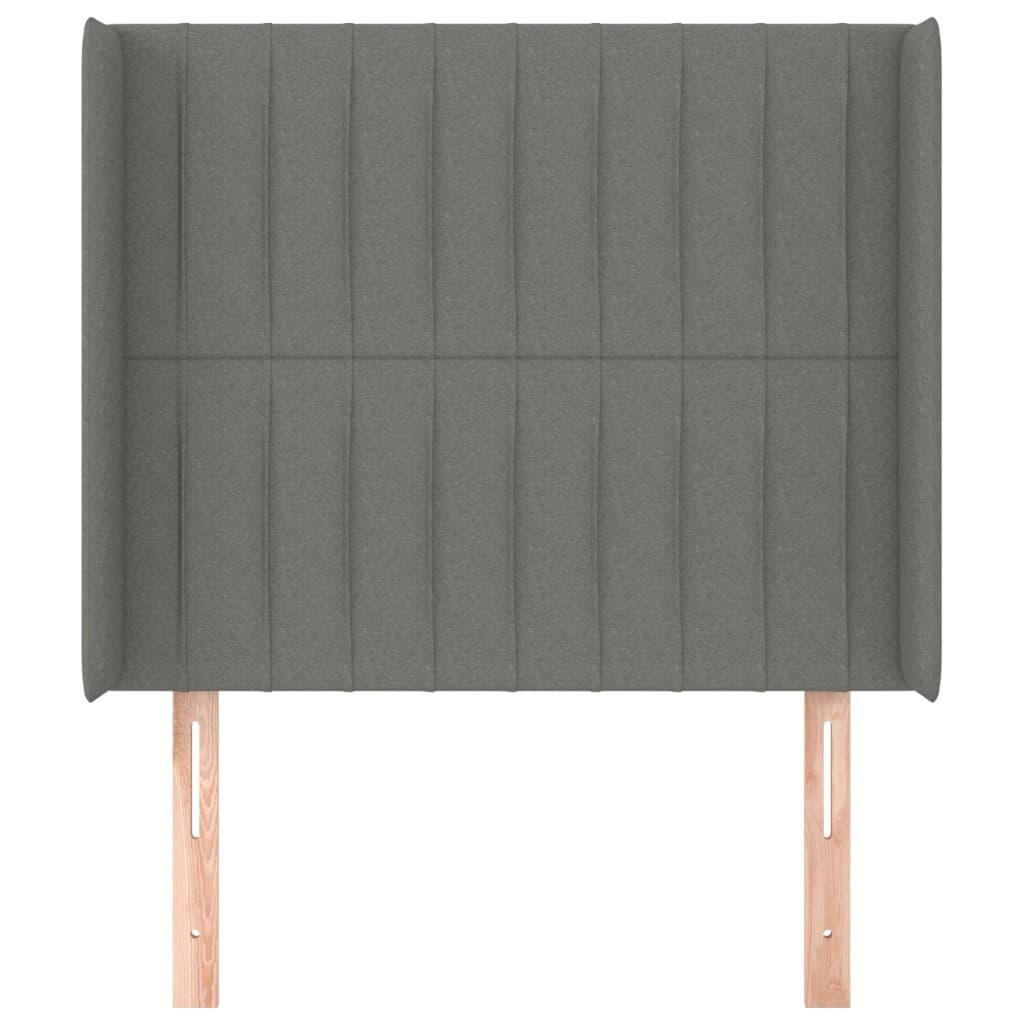 Uzglavlje s ušima tamnosivo 93x16x118/128 cm od tkanine