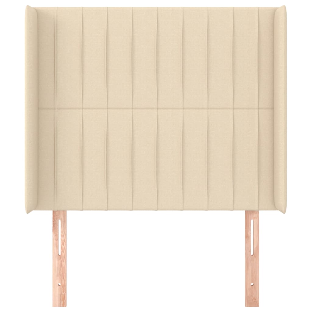 Uzglavlje s ušima krem 93x16x118/128 cm od tkanine