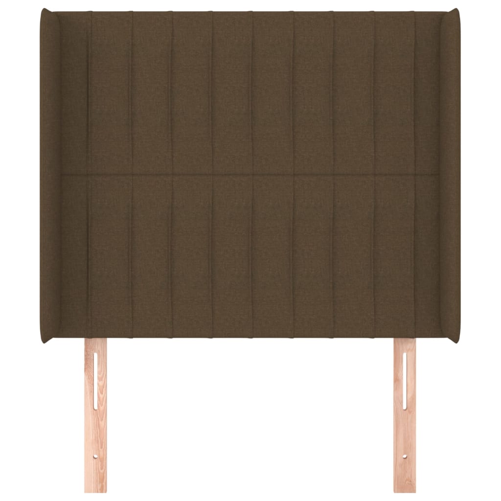 Uzglavlje s ušima tamnosmeđe 103x16x118/128 cm od tkanine