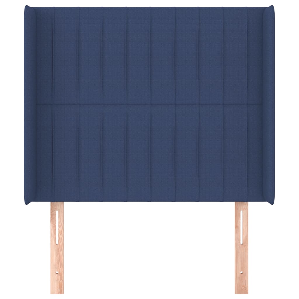 Uzglavlje s ušima plavo 103x16x118/128 cm od tkanine