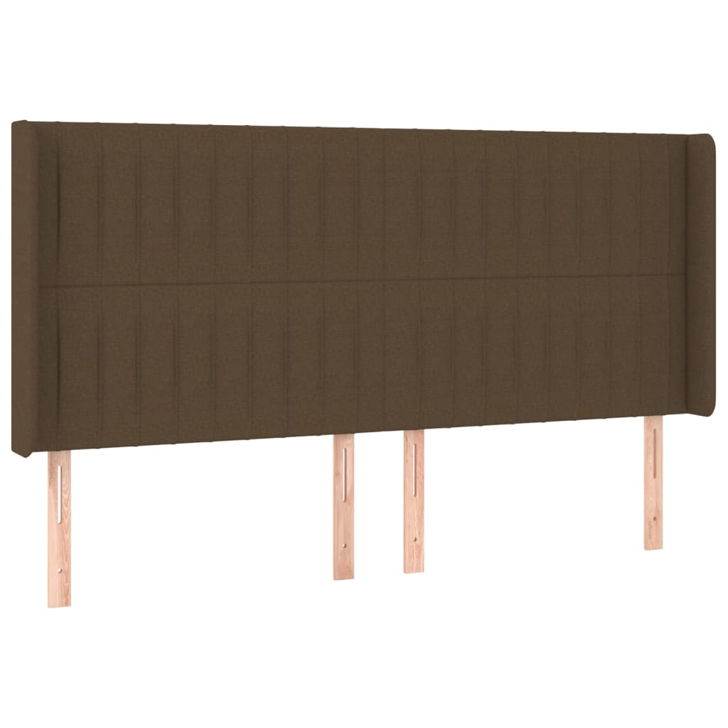 Uzglavlje s ušima tamnosmeđe 163x16x118/128 cm od tkanine