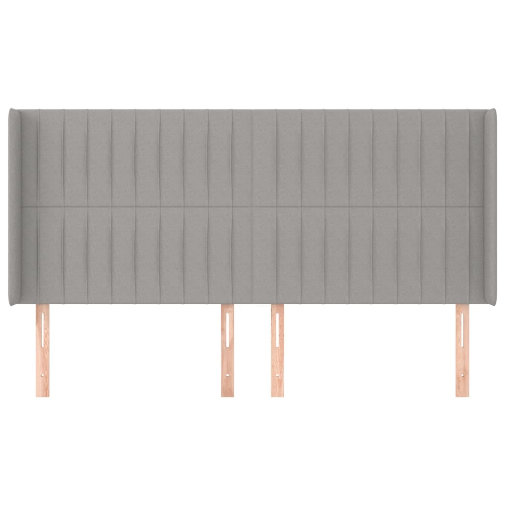 Uzglavlje s ušima svjetlosivo 203x16x118/128 cm od tkanine