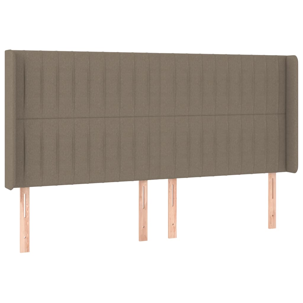 Uzglavlje s ušima smeđesivo 203x16x118/128 cm od tkanine