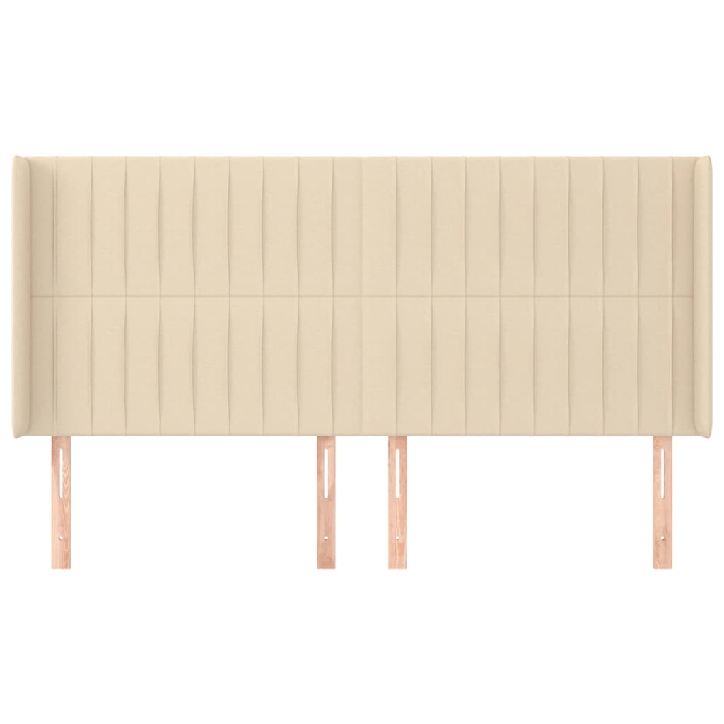 Uzglavlje s ušima krem 203x16x118/128 cm od tkanine