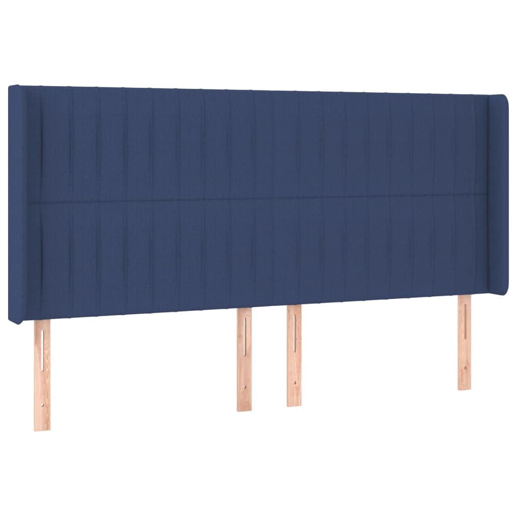 Uzglavlje s ušima plavo 203x16x118/128 cm od tkanine