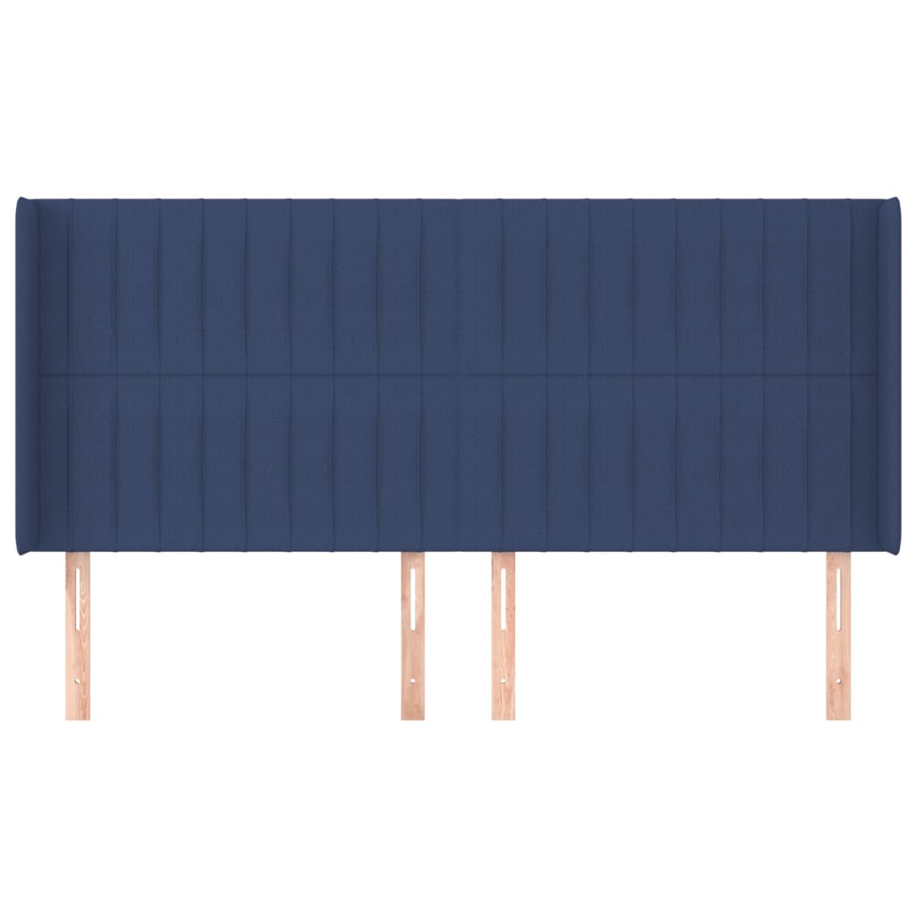 Uzglavlje s ušima plavo 203x16x118/128 cm od tkanine