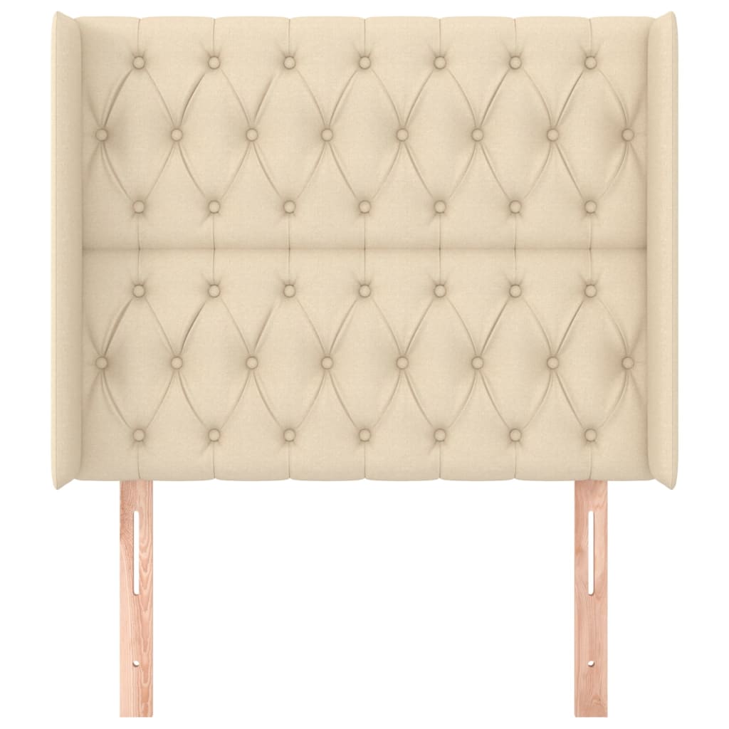 Uzglavlje s ušima krem 93x16x118/128 cm od tkanine