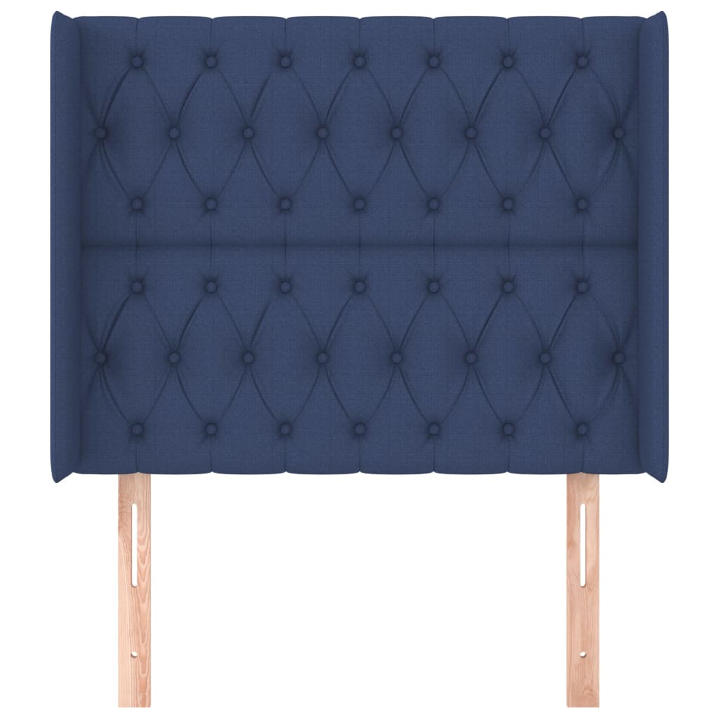 Uzglavlje s ušima plavo 93x16x118/128 cm od tkanine