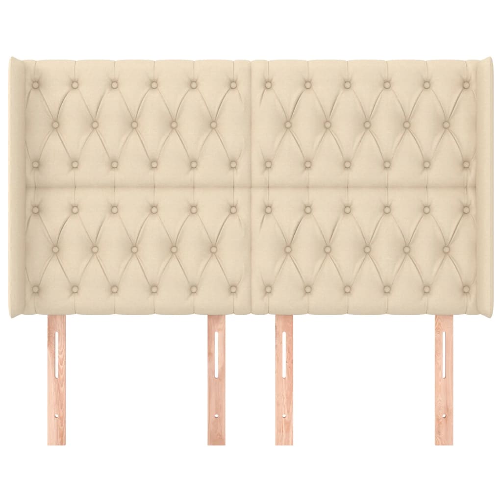Uzglavlje s ušima krem 147x16x118/128 cm od tkanine