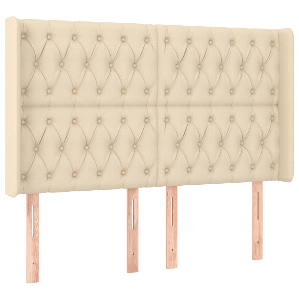 Uzglavlje s ušima krem 163x16x118/128 cm od tkanine
