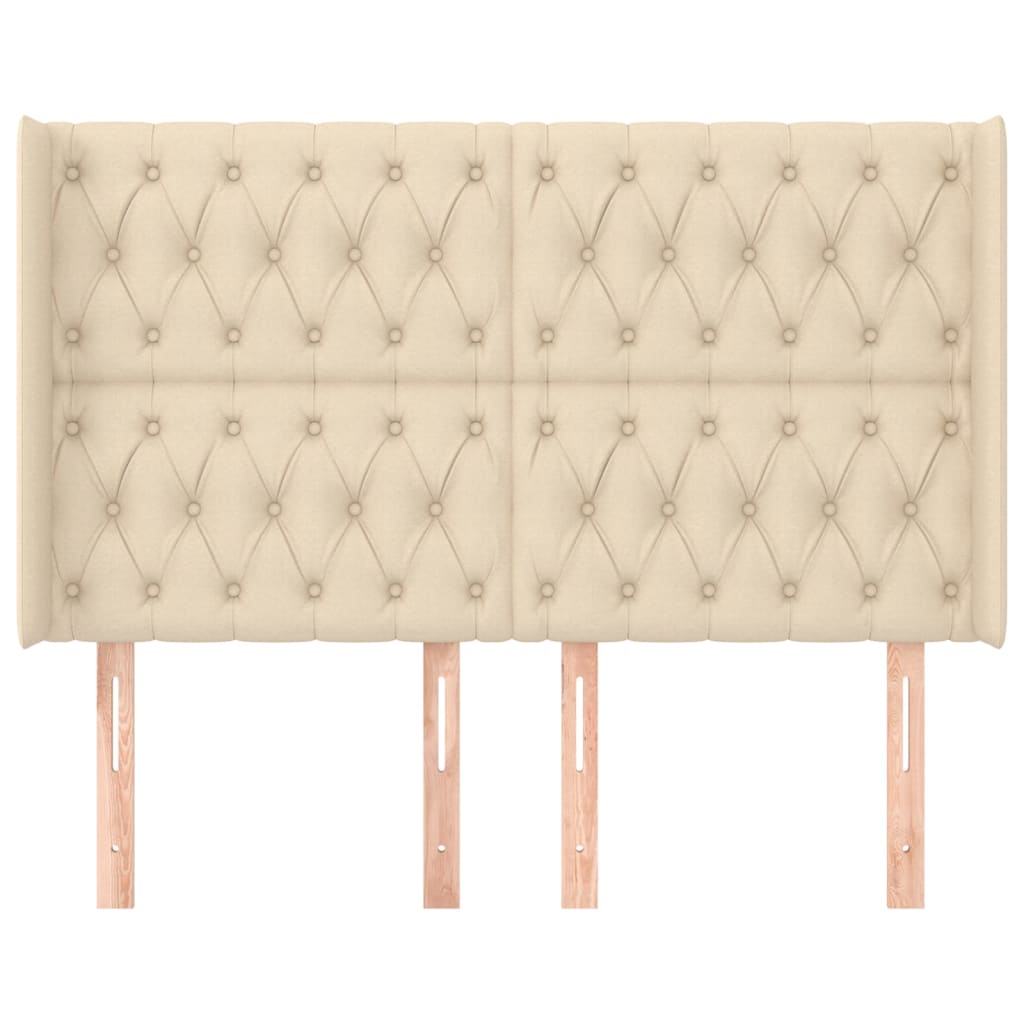Uzglavlje s ušima krem 163x16x118/128 cm od tkanine