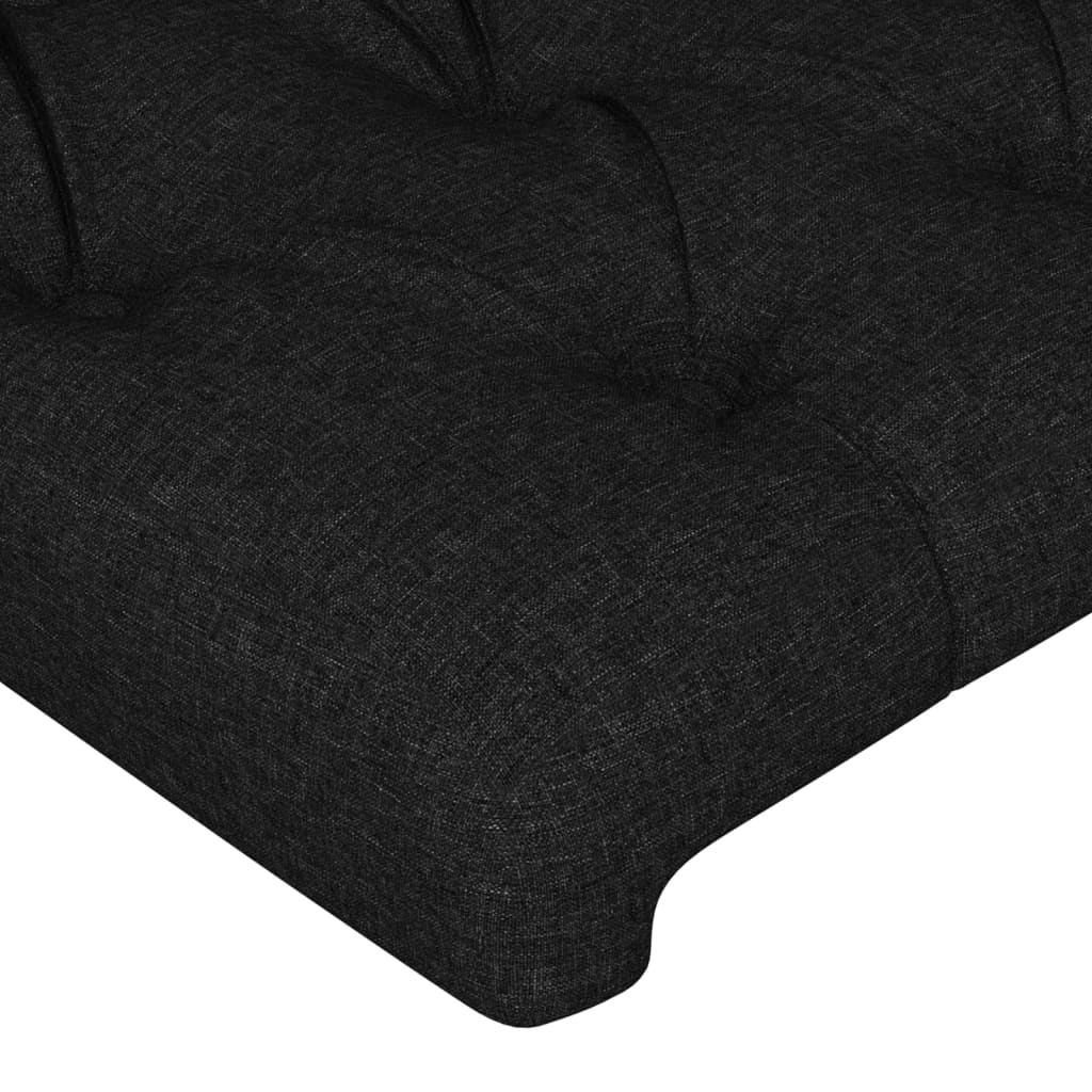 Uzglavlje s ušima crno 183x16x118/128 cm od tkanine
