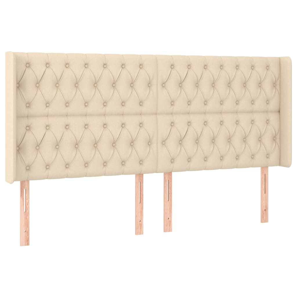 Uzglavlje s ušima krem 203x16x118/128 cm od tkanine