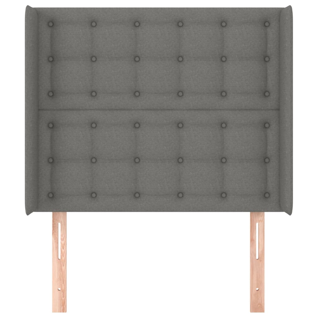 Uzglavlje s ušima tamnosivo 83x16x118/128 cm od tkanine