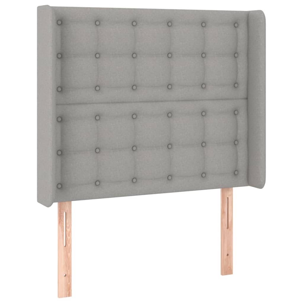 Uzglavlje s ušima svjetlosivo 93x16x118/128 cm od tkanine