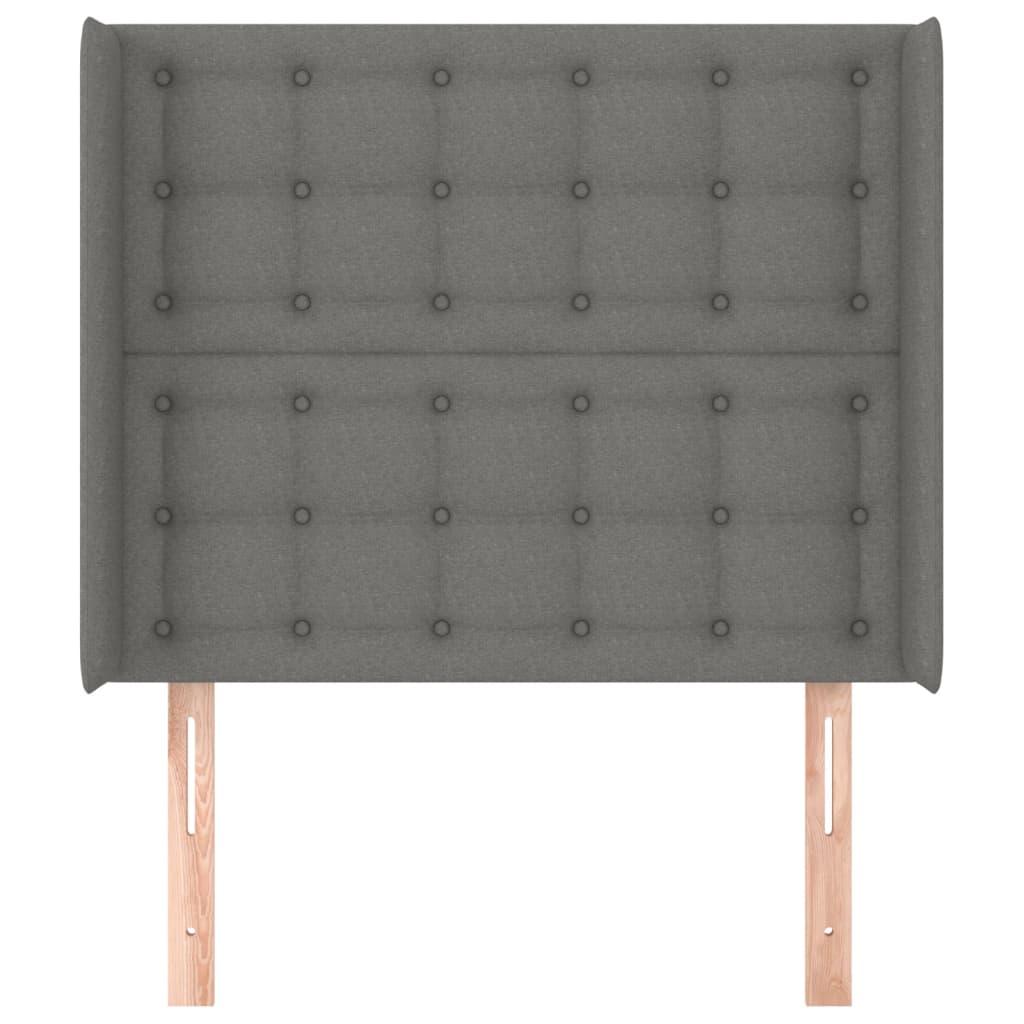 Uzglavlje s ušima tamnosivo 93x16x118/128 cm od tkanine