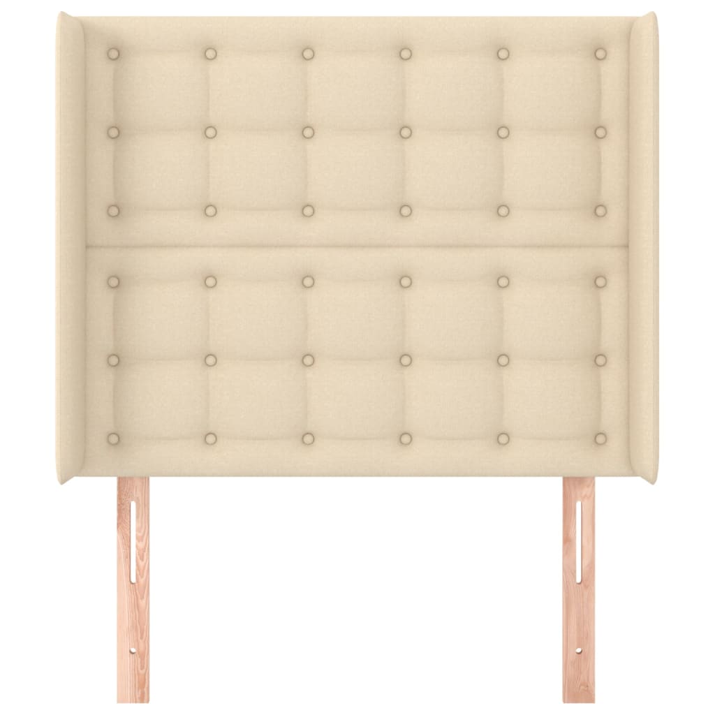 Uzglavlje s ušima krem 93x16x118/128 cm od tkanine