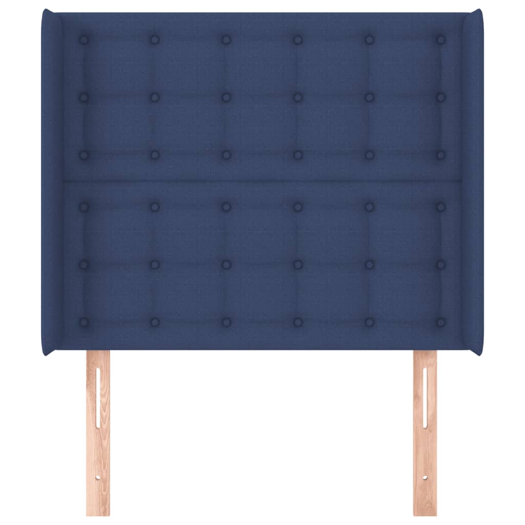 Uzglavlje s ušima plavo 93x16x118/128 cm od tkanine