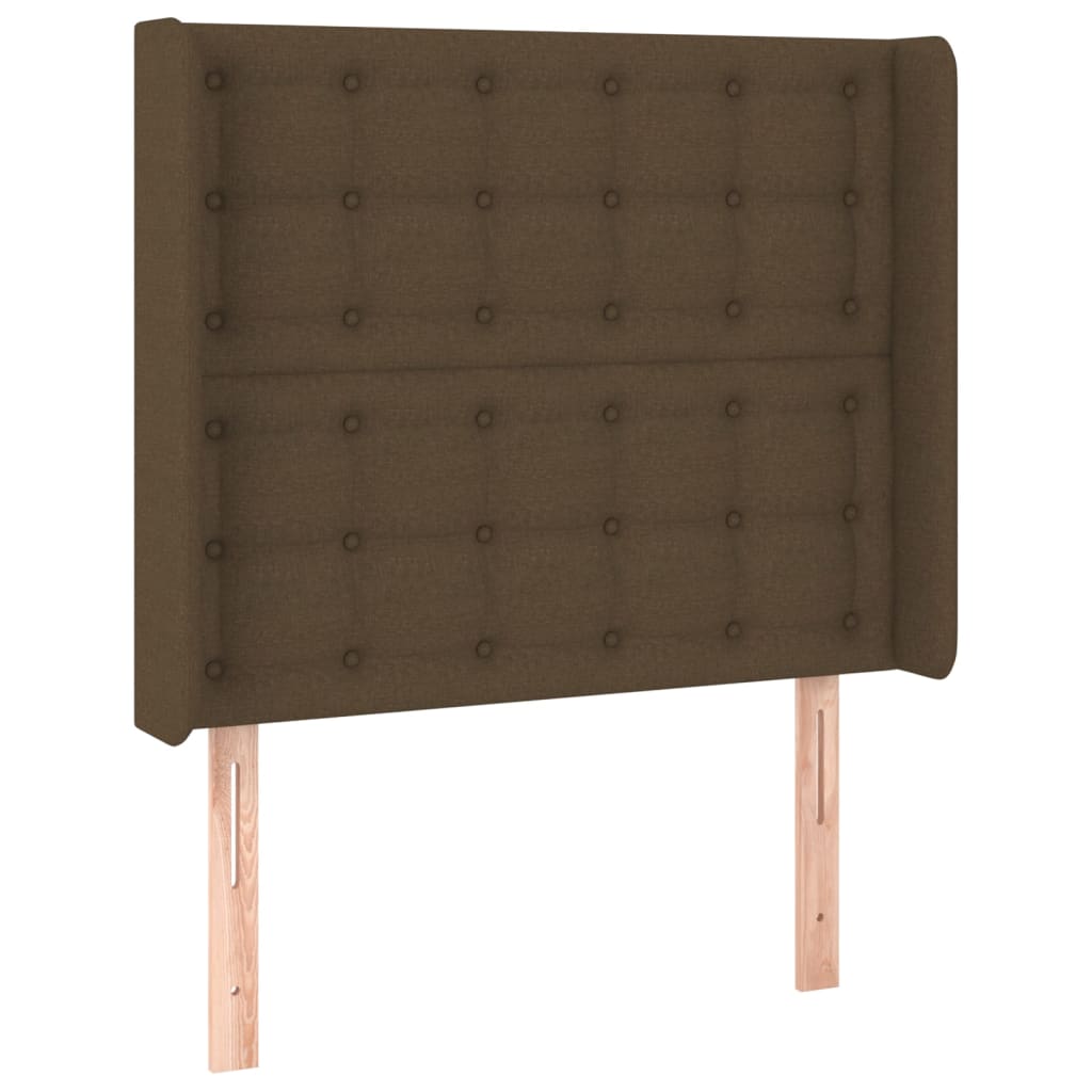 Uzglavlje s ušima tamnosmeđe 103x16x118/128 cm od tkanine