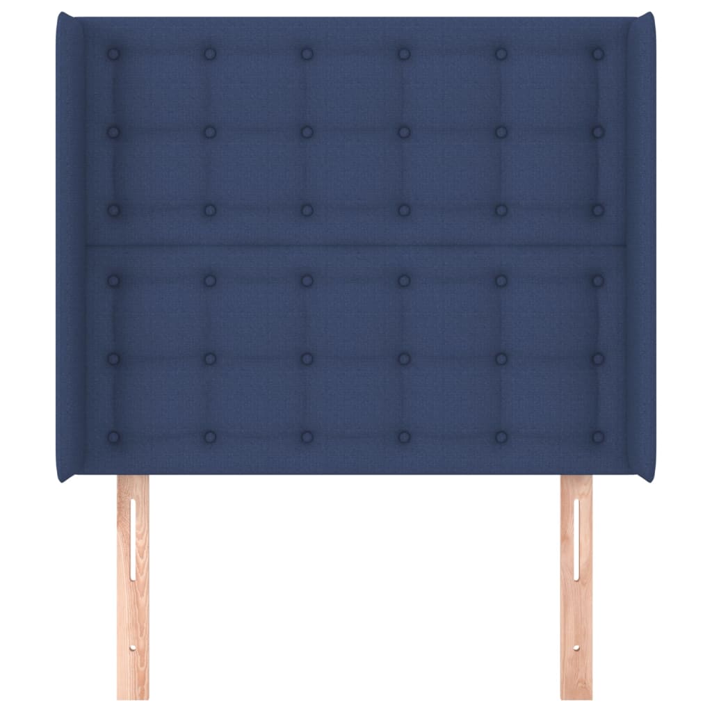 Uzglavlje s ušima plavo 103x16x118/128 cm od tkanine