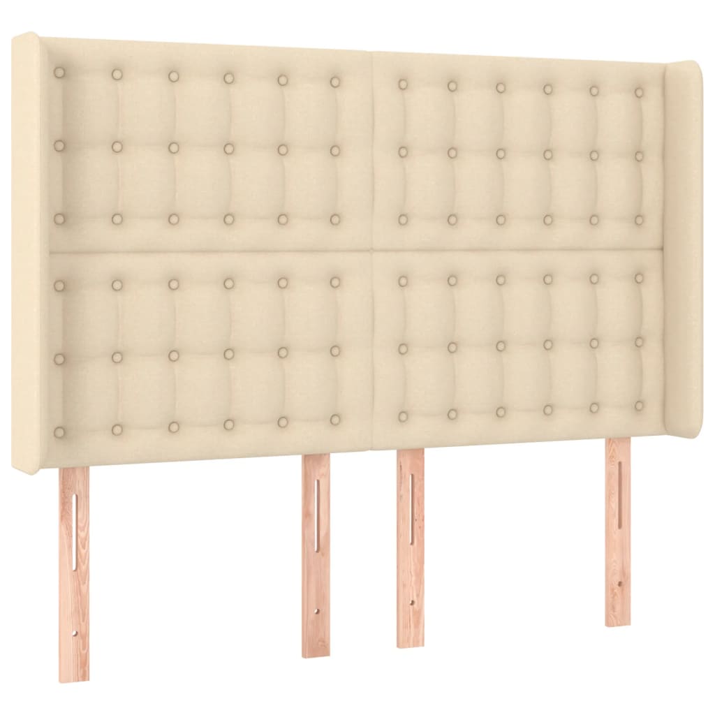 Uzglavlje s ušima krem 147x16x118/128 cm od tkanine