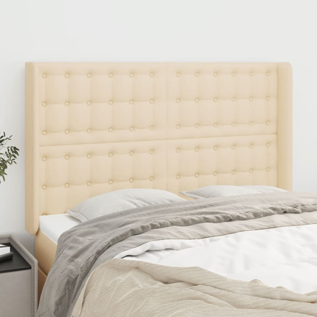 Uzglavlje s ušima krem 147x16x118/128 cm od tkanine