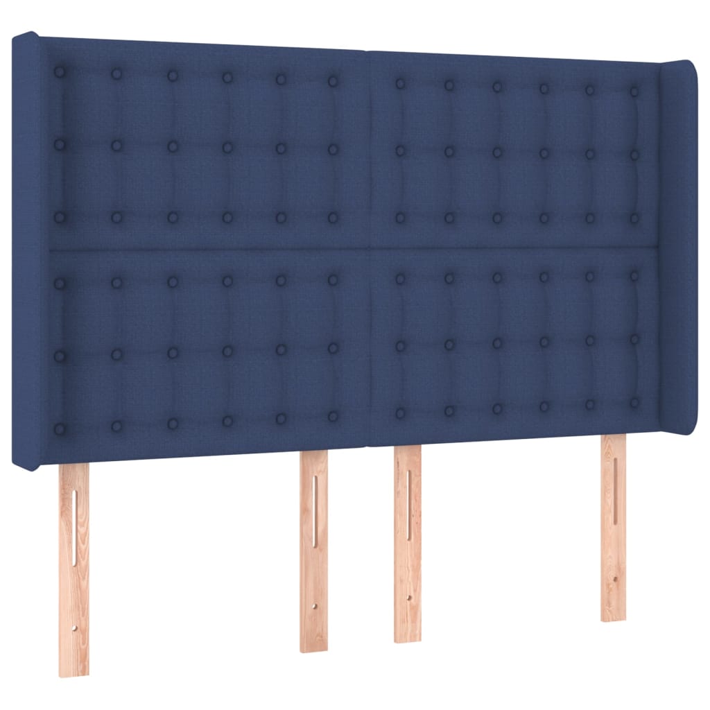 Uzglavlje s ušima plavo 147x16x118/128 cm od tkanine
