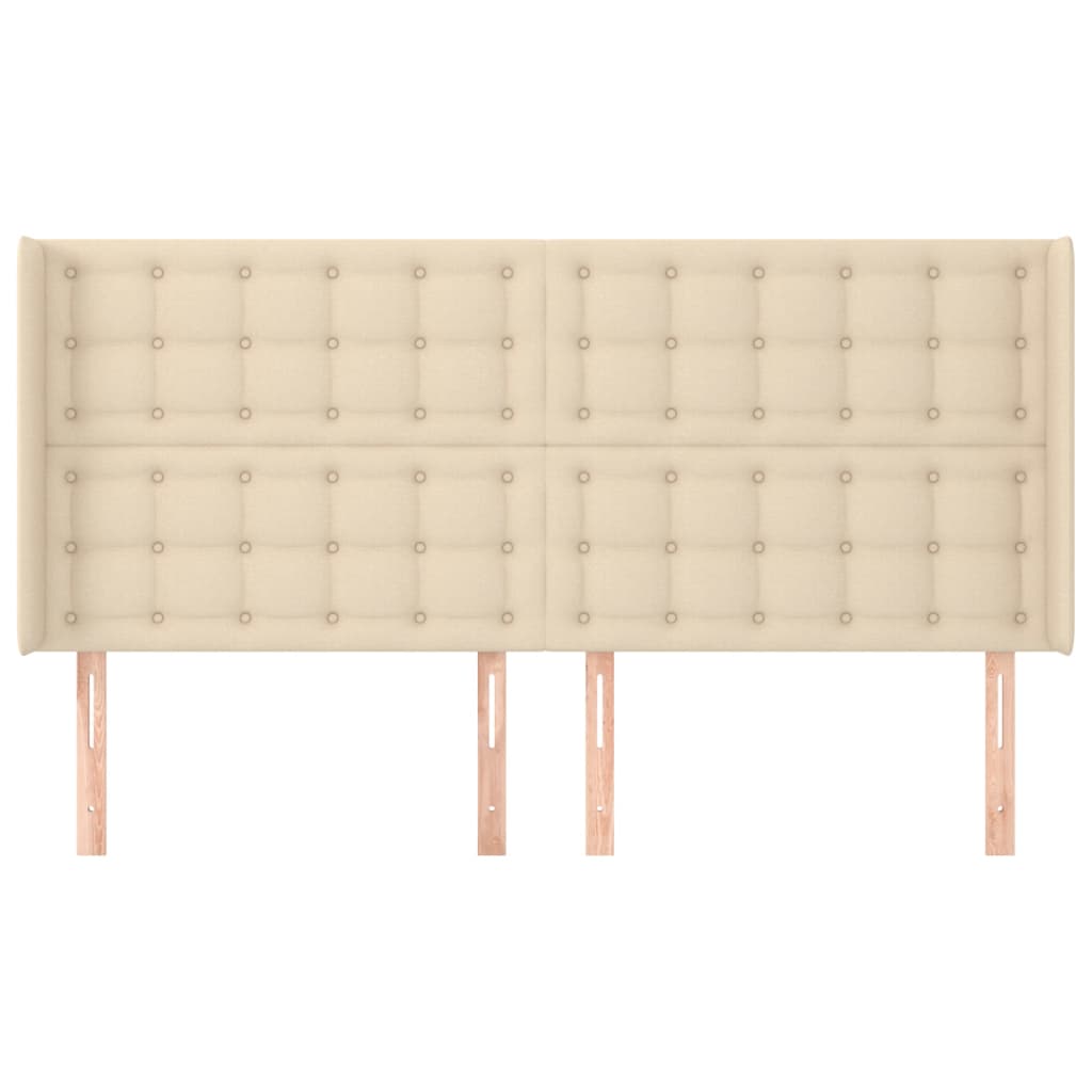 Uzglavlje s ušima krem 203x16x118/128 cm od tkanine