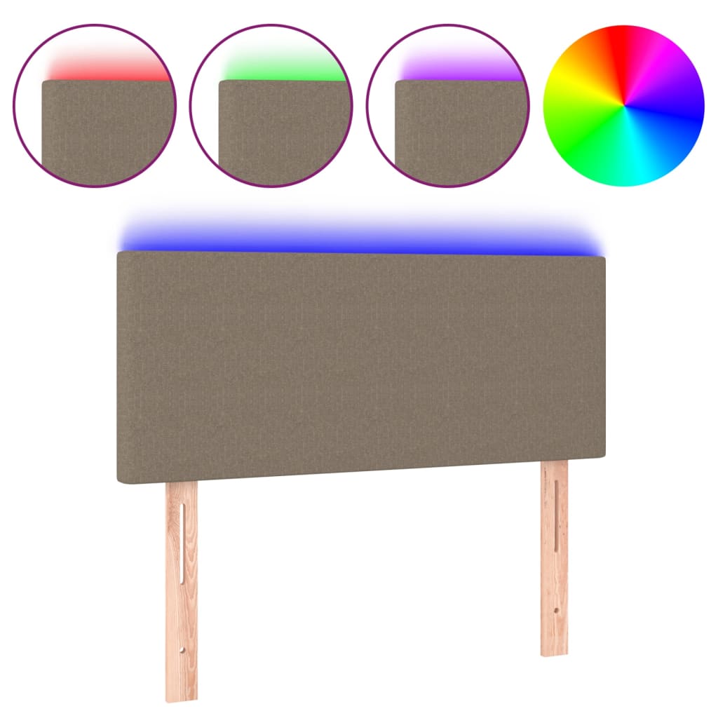 LED uzglavlje smeđesivo 80 x 5 x 78/88 cm od tkanine