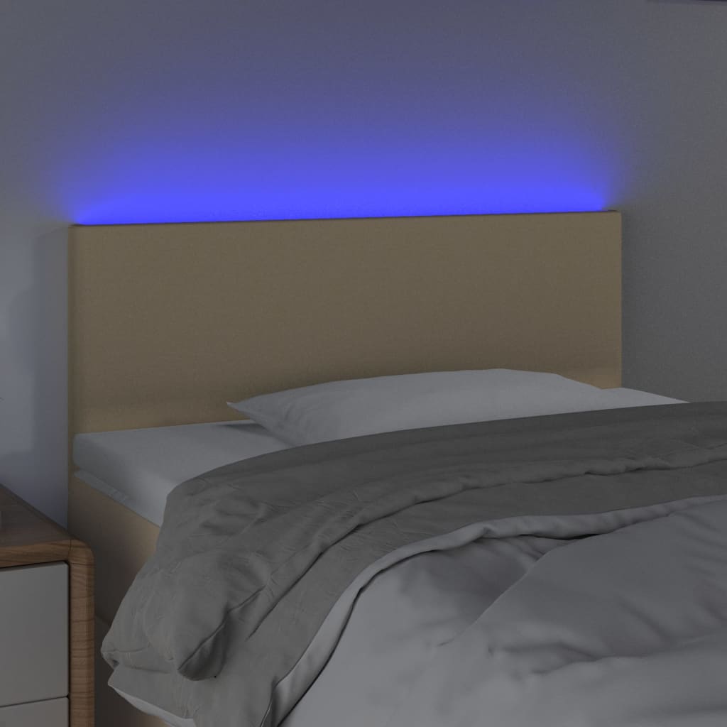 LED uzglavlje krem 80 x 5 x 78/88 cm od tkanine