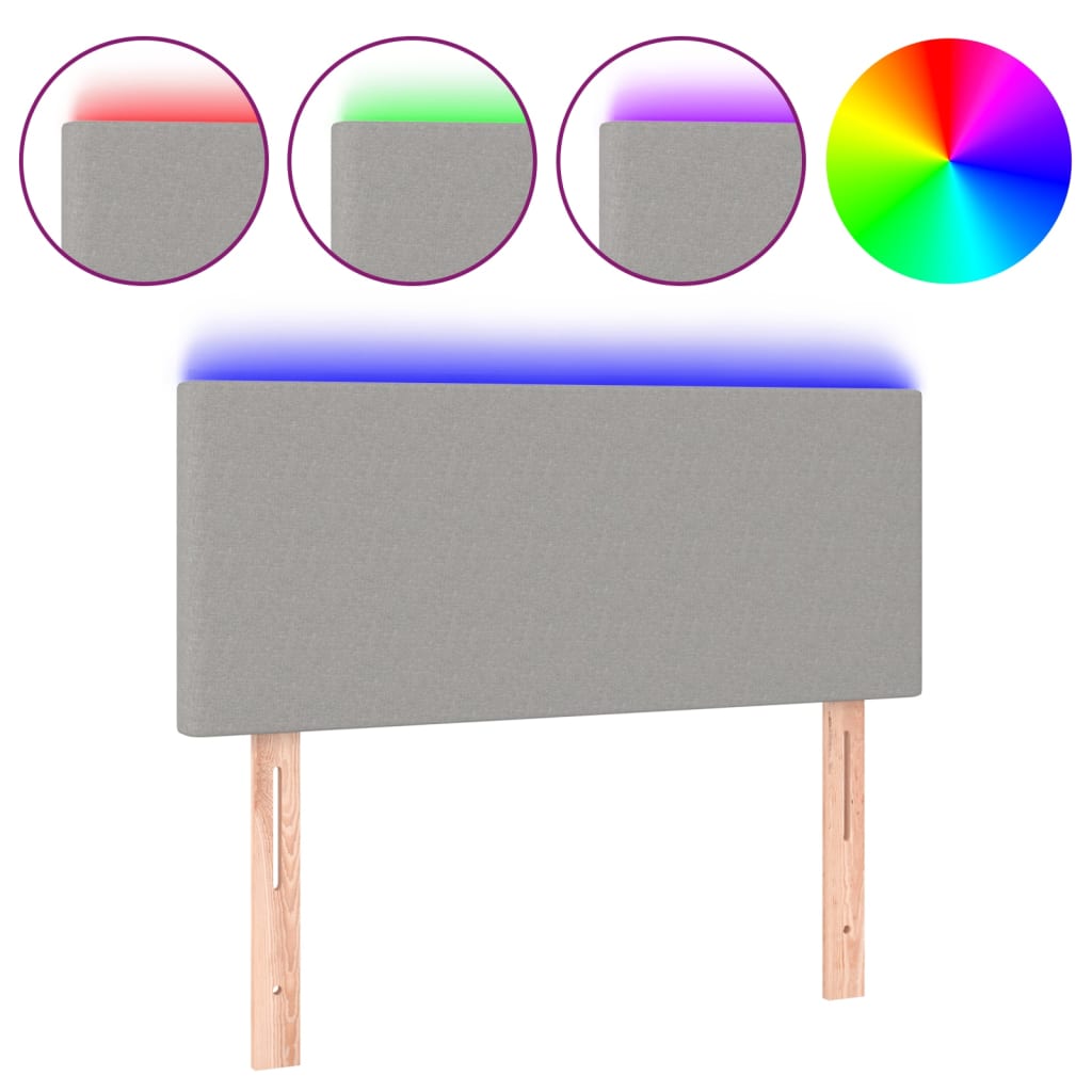 LED uzglavlje svjetlosivo 90x5x78/88 cm od tkanine