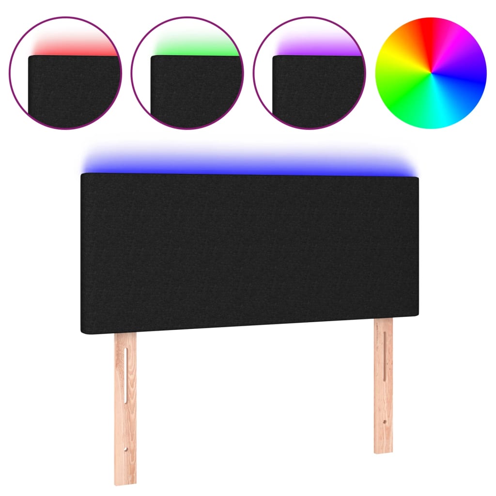 LED uzglavlje crno 90x5x78/88 cm od tkanine